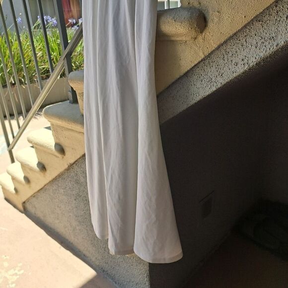 Lulu's Dress White Taliana Lace Button Back Maxi Wedding Dress - Picture 14 of 15